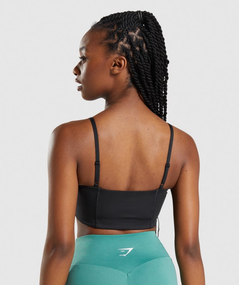 Women's Gymshark Bandeau Sports Bra Black | CA 803N65